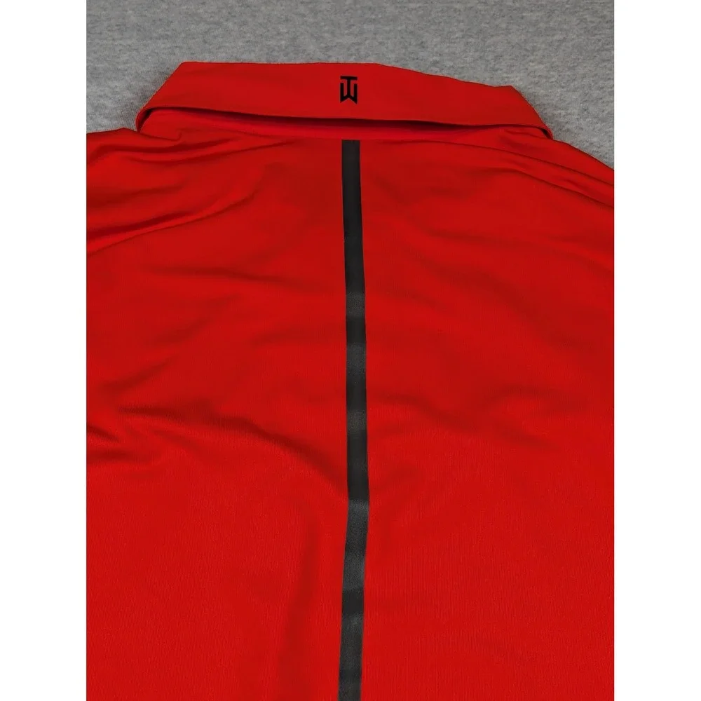 Nike Tiger Woods TW Velocity Max Polo Men's XXL Red Black Golf Shirt 833163-852